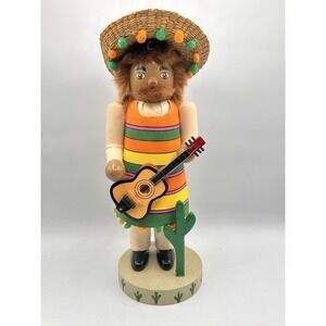 Vintage Nutcracker Village Mariachi Nutcracker 13" Tall‎ Holiday Decor 2003